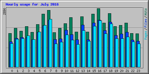 Hourly usage for July 2016