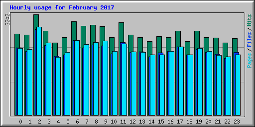 Hourly usage for February 2017