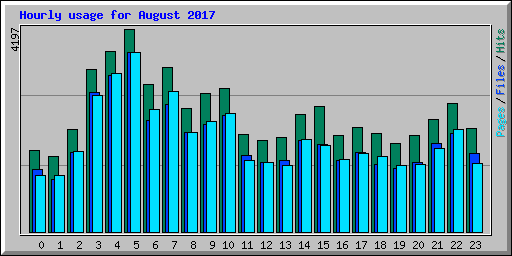 Hourly usage for August 2017