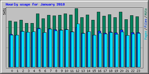 Hourly usage for January 2018